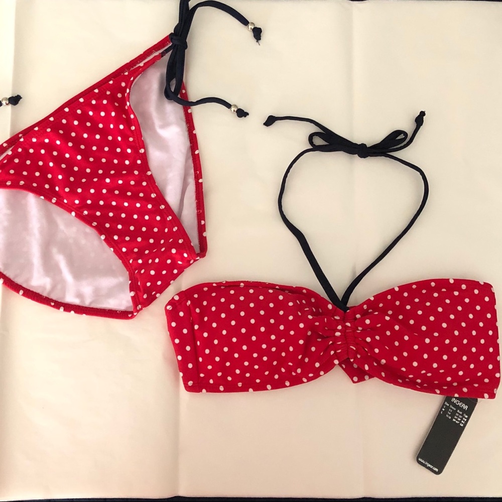 NWT Medium Bikini Red/White Polka Dot by Ingear